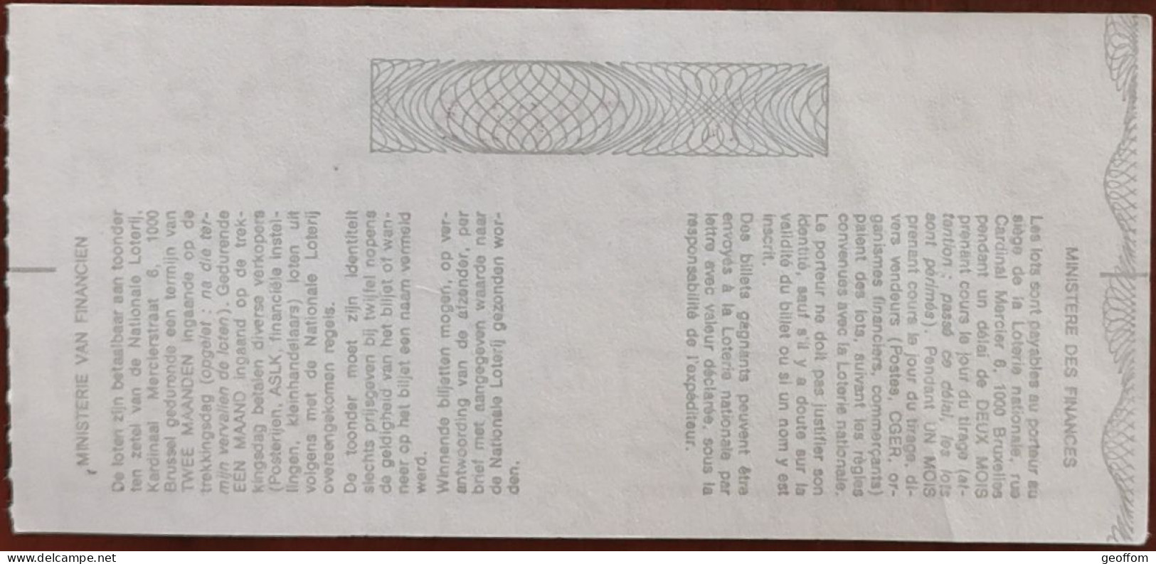 Billet De Loterie Nationale Belgique 1985 8e Tranche Des Meuniers - 20-2-1985 - Billetes De Lotería