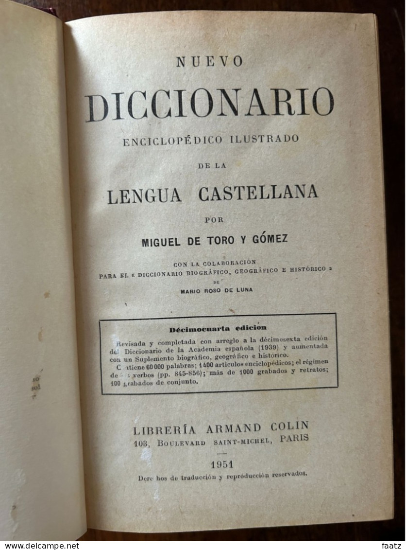 Dictionnaire Encyclopédique Espagnol - Nuevo Diccionario - Enciclopédico Ilustrado De La Lengua Castellana (1951) - Dictionaries, Encylopedia