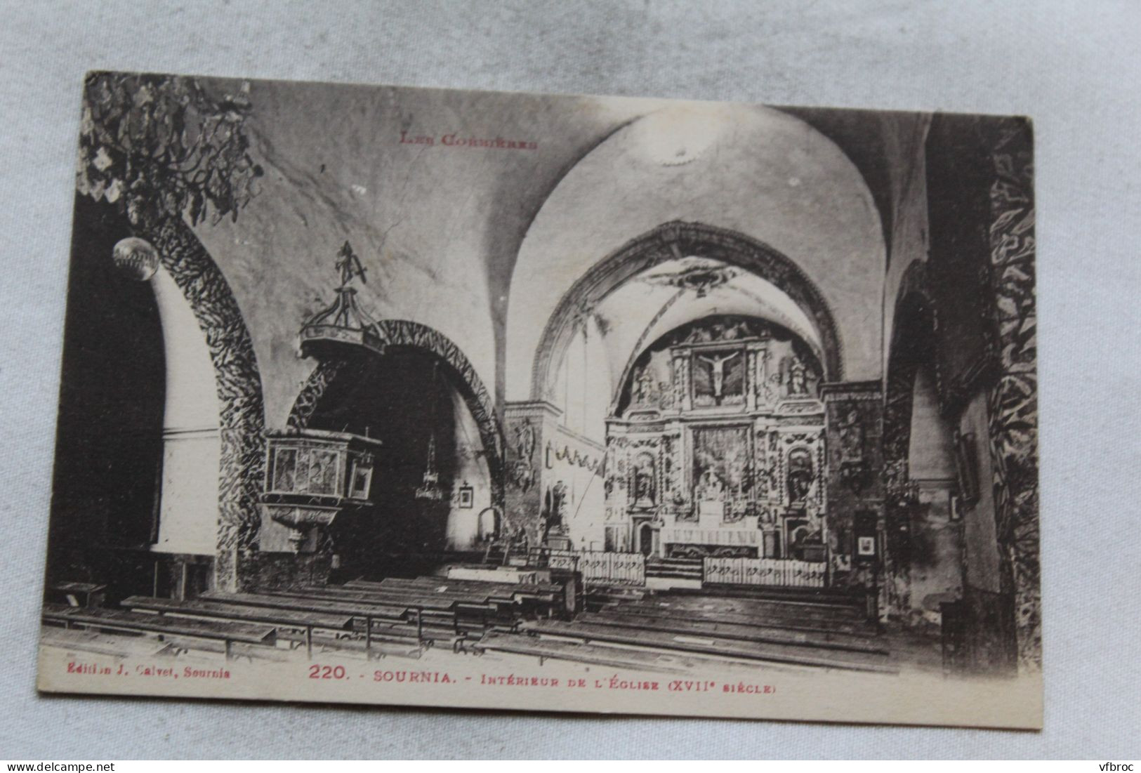 Cpa 1930, Sournia Intérieur De L'église, Pyrénées Orientales 66 - Sournia