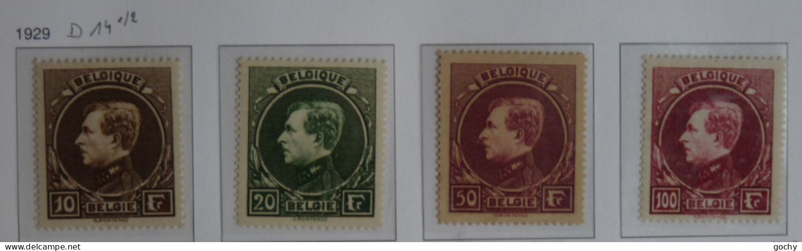 Belgium    N° 289 / 292   *  1929  Cat: 240 €      D14 1/2 - 1929-1941 Groot Montenez
