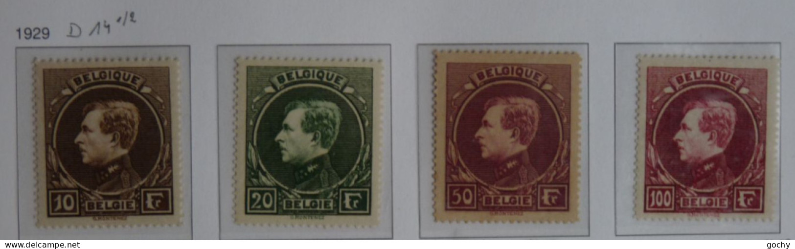 Belgium    N° 289 / 292   *  1929  Cat: 240 €      D14 1/2 - 1929-1941 Grand Montenez