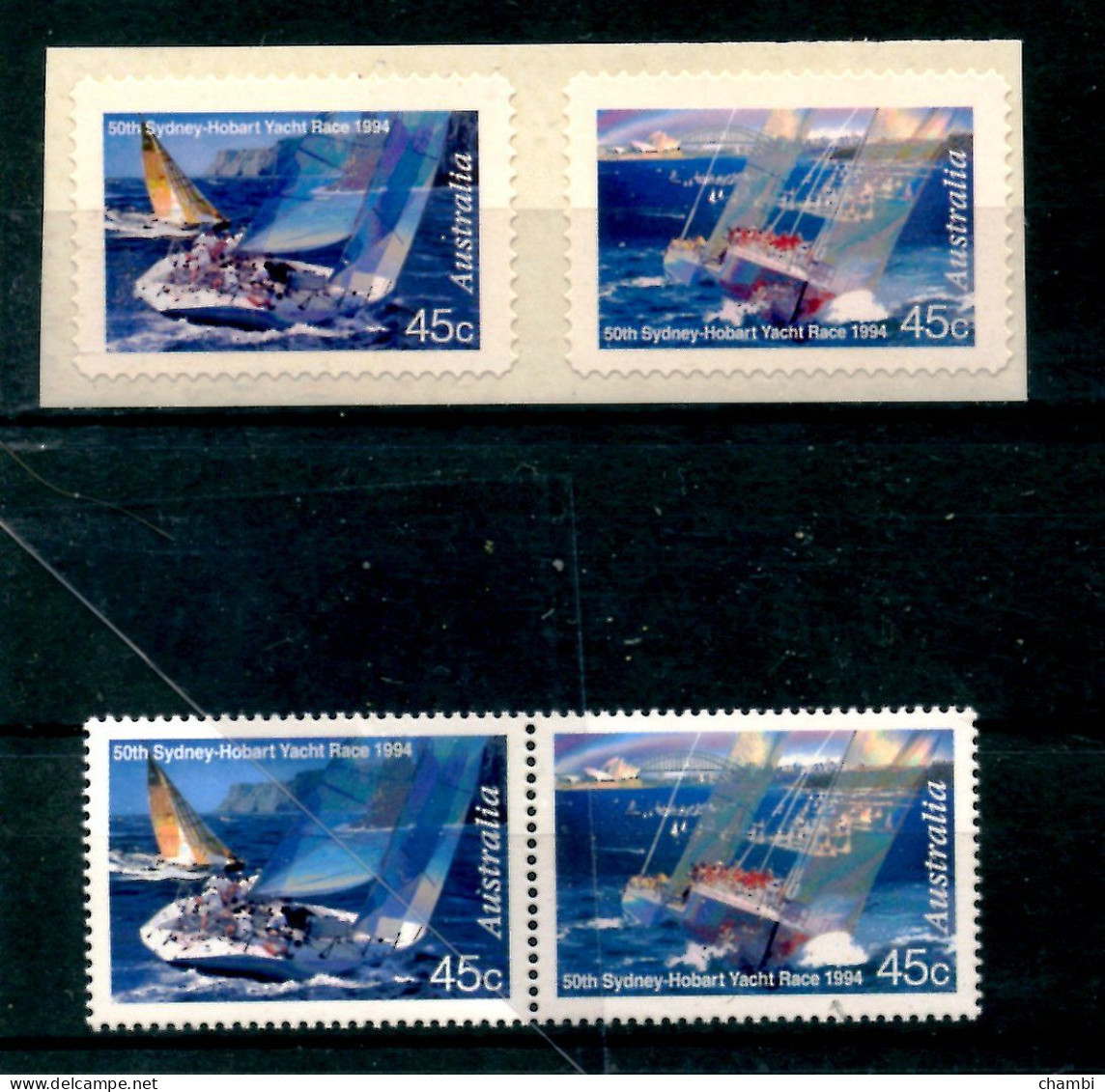 Australie 2 Timbres Autocollants + 2 Timbres Neufs Voile Boat Marine - Colecciones