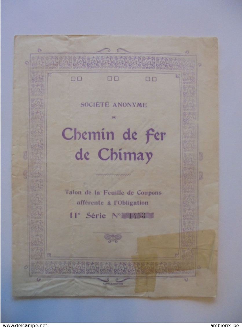 Chemin De Fer De Chimay - 1876 - Transporte