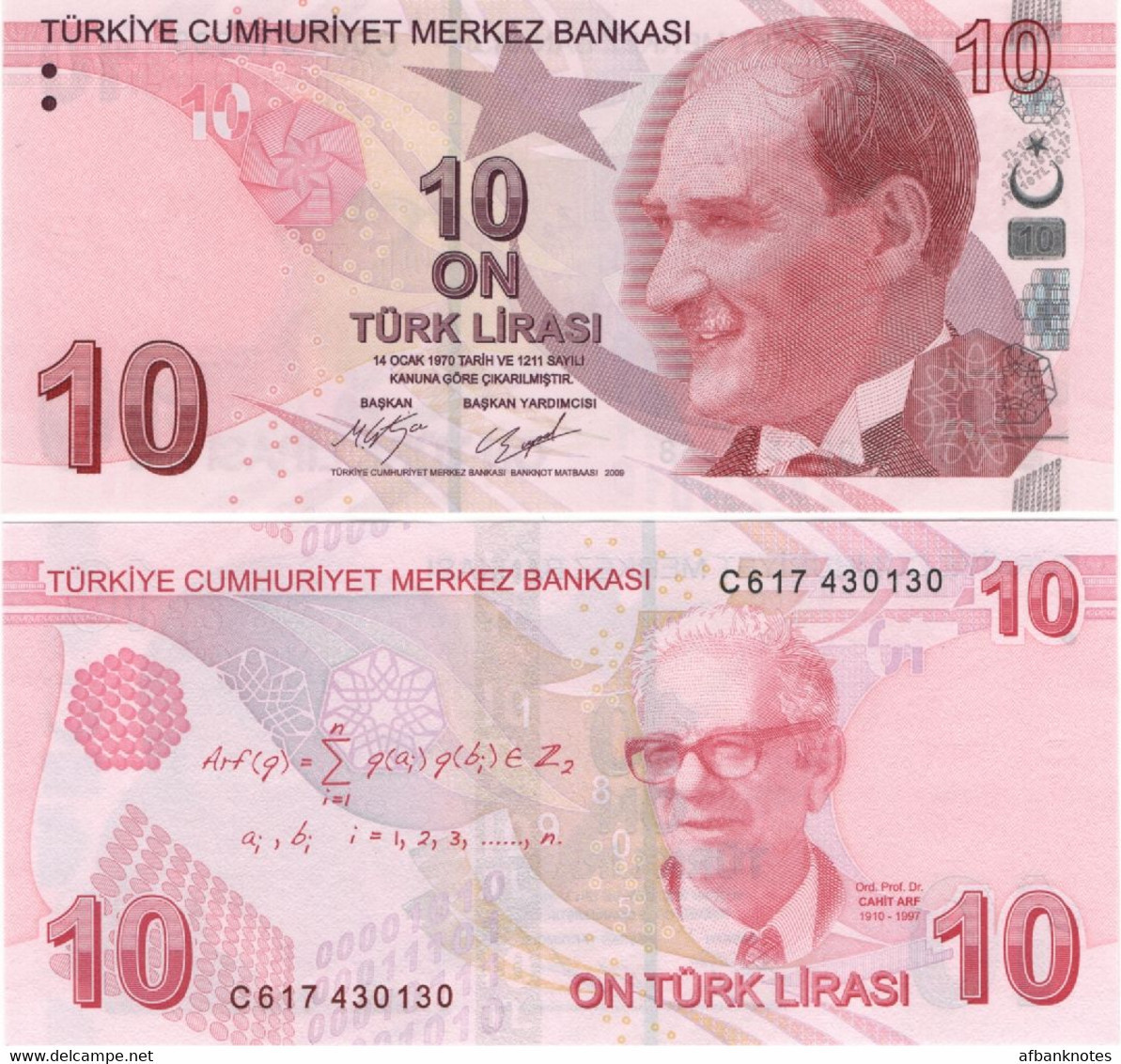 TURKEY        10 Türk Lirası        P-223c       2009 (2017)        UNC  [sign. Çetinkaya - Uysal] - Turquie