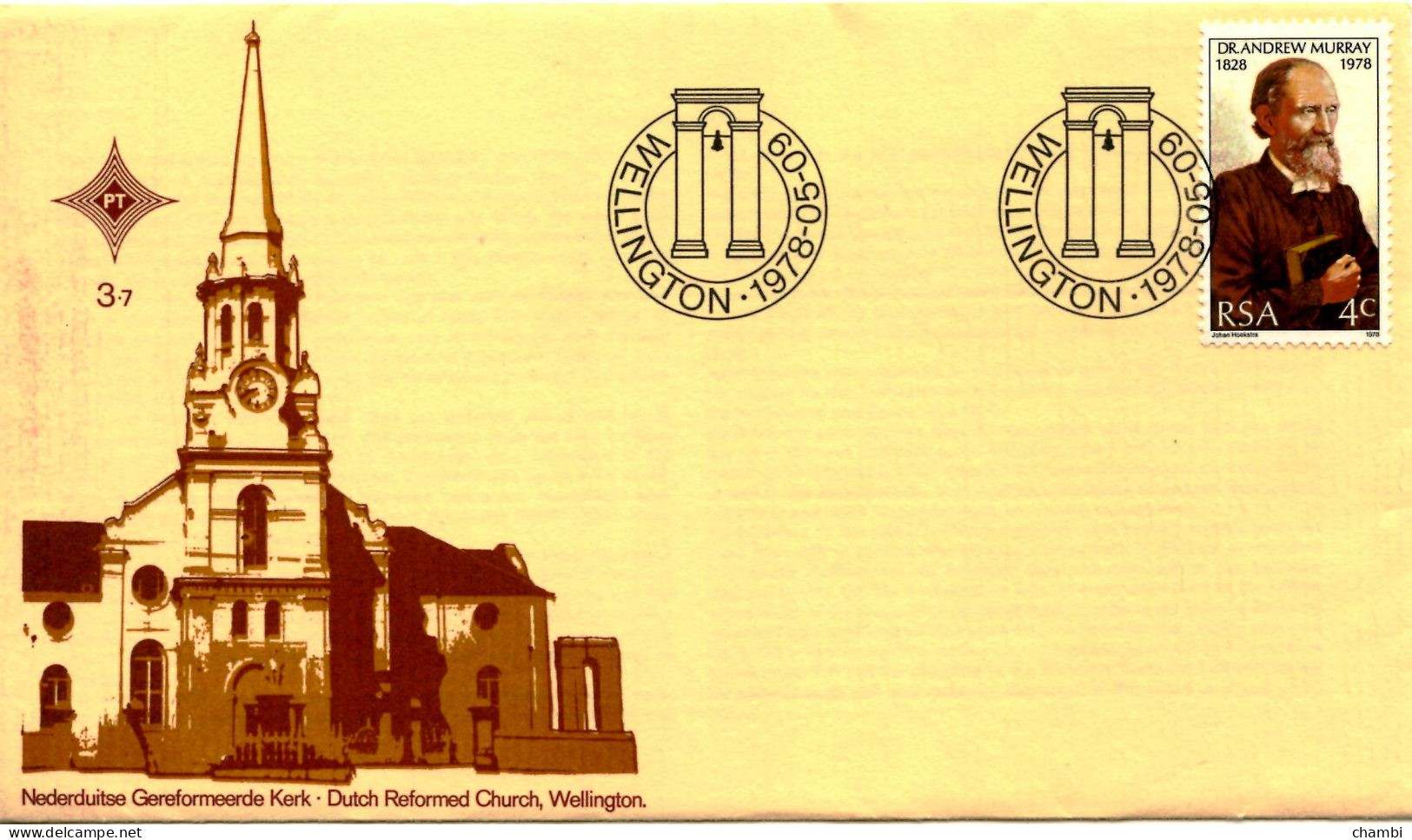 FDC Afrique Du Sud 1978 Créateur De L'église - Storia Postale