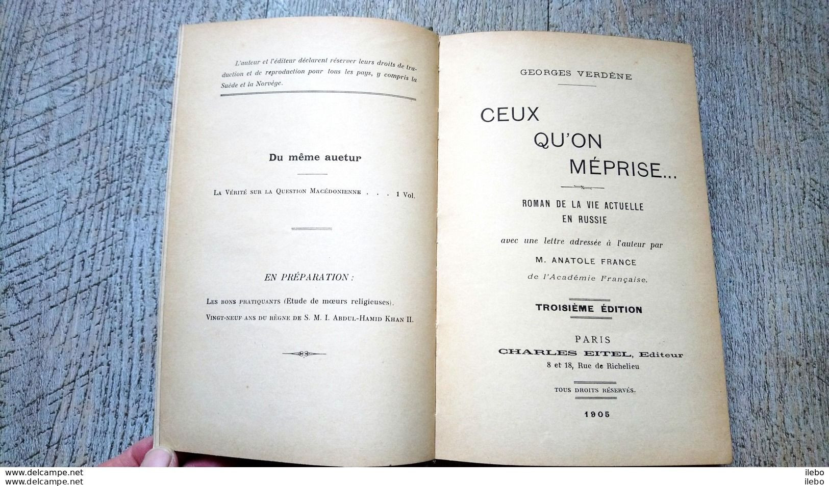 Ceux Qu'on Méprise Roman Vie Actuelle En Russie De Georges Verdène 1905 Anatole France - Midi-Pyrénées