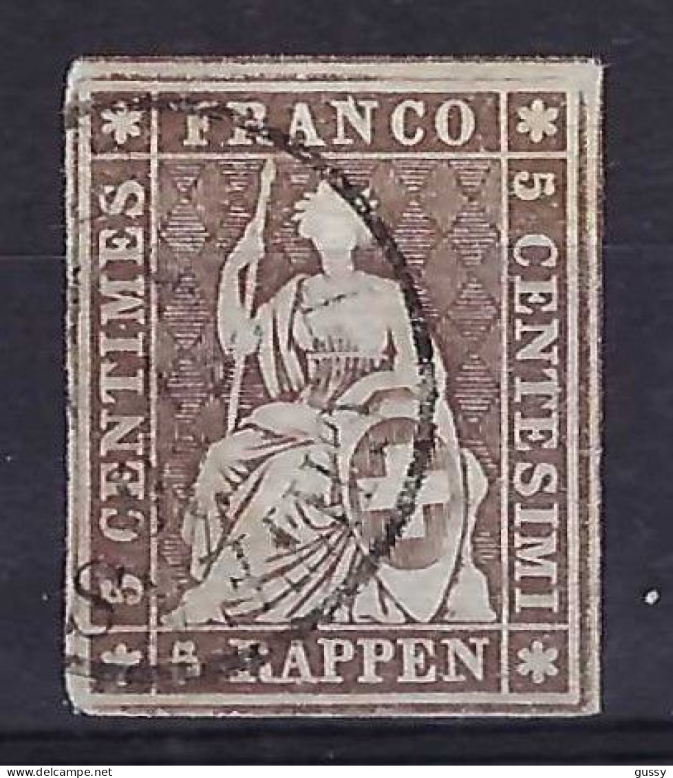 SUISSE Ca. 1855: Le ZNr. 22C Obl. CAD, Forte Cote - Used Stamps