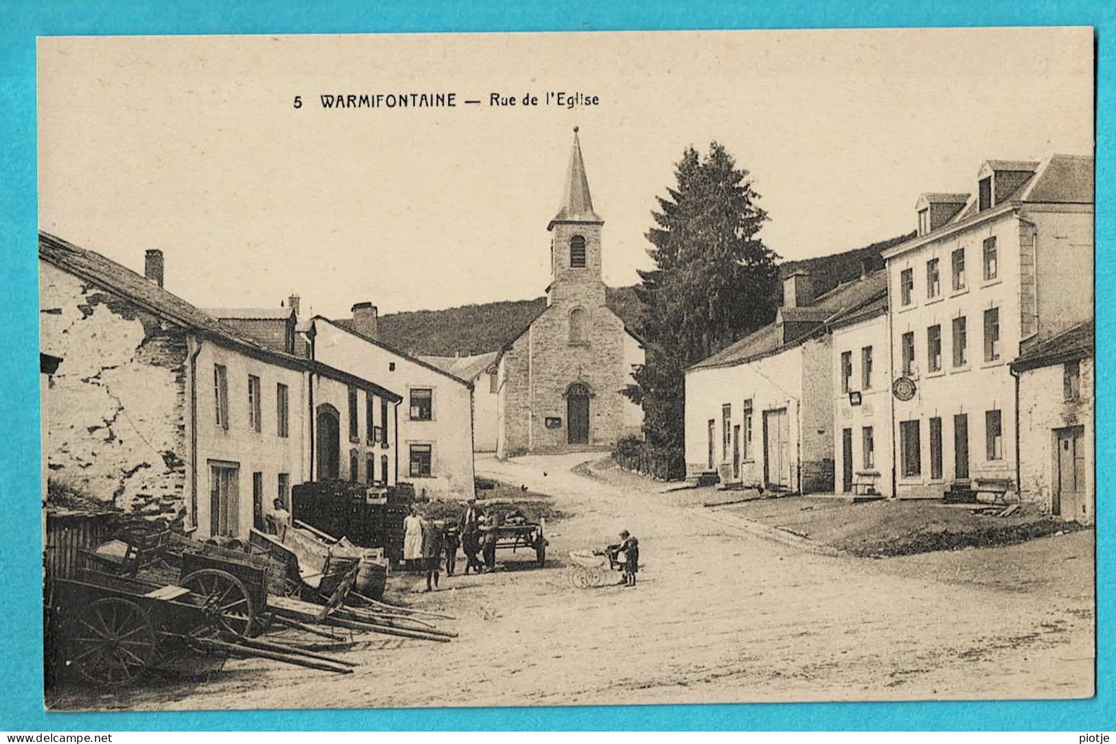 * Warmifontaine - Grapfontaine (Neufchateau - Luxembourg) * (E. Desaix, Nr 5) Rue De L'église, Animée, Char, TOP, Rare - Neufchâteau