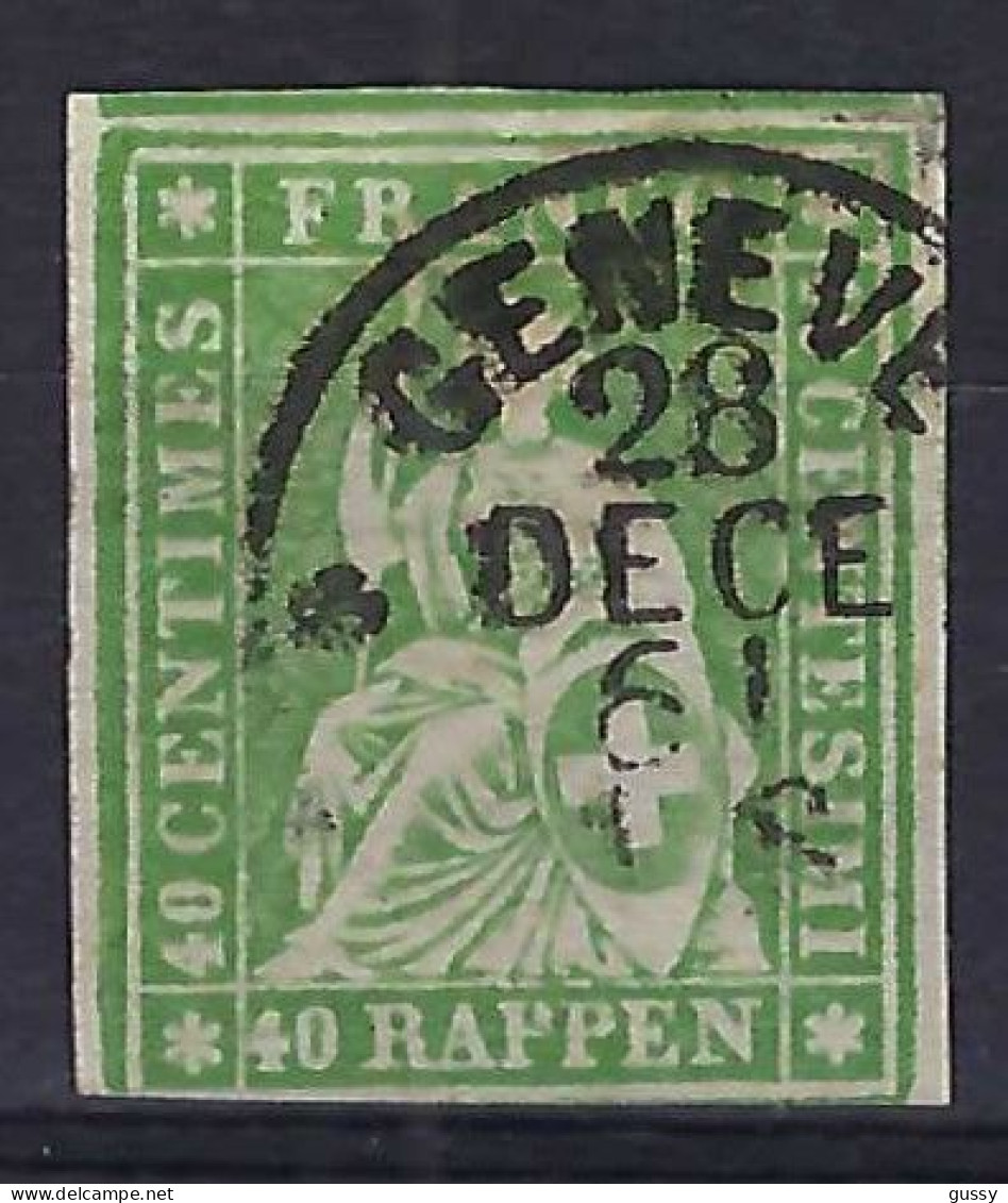 SUISSE Ca.1857-62: Le ZNr. 26G Obl. CAD "Genève", Forte Cote - Used Stamps