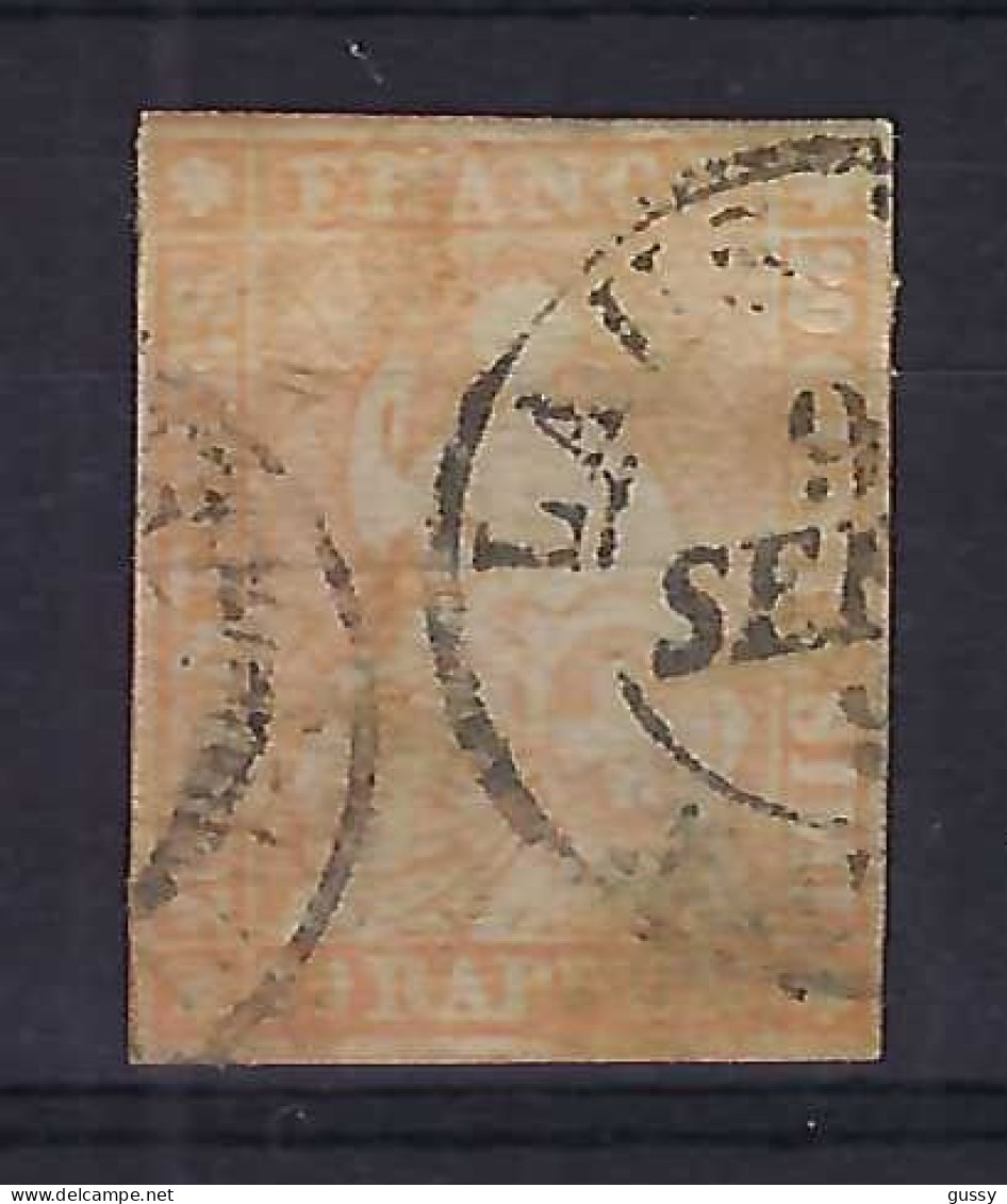 SUISSE Ca.1857-62: Le ZNr. 25G Obl. CAD "Lausanne", Forte Cote - Usati