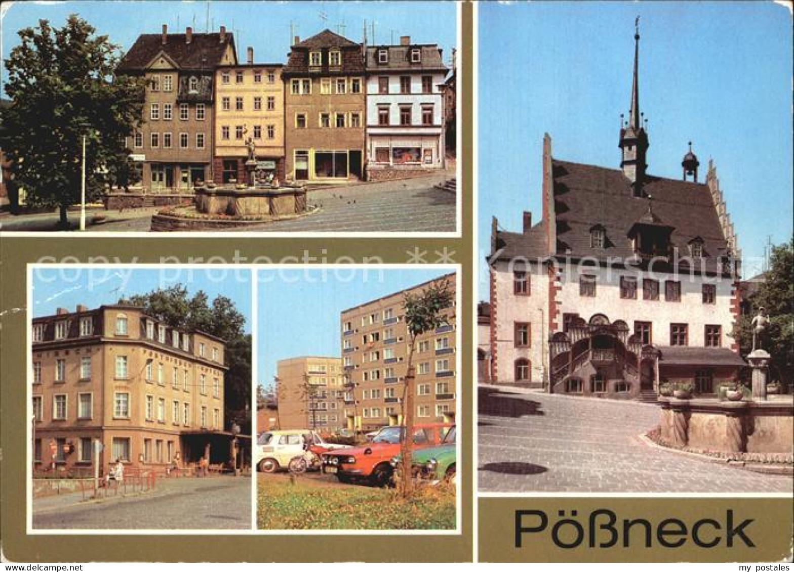 72461703 Poessneck Markt Mauritiusbrunnen HO Hotel Posthirsch Rathaus Poessneck - Poessneck