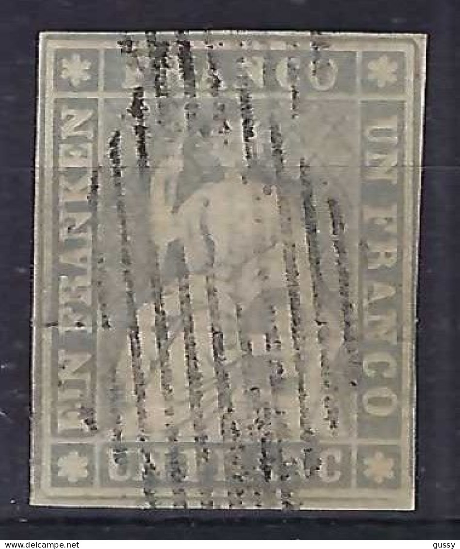 SUISSE Ca.1855: Le ZNr. 27C Obl. Grille, Léger Pli, Forte Cote - Used Stamps