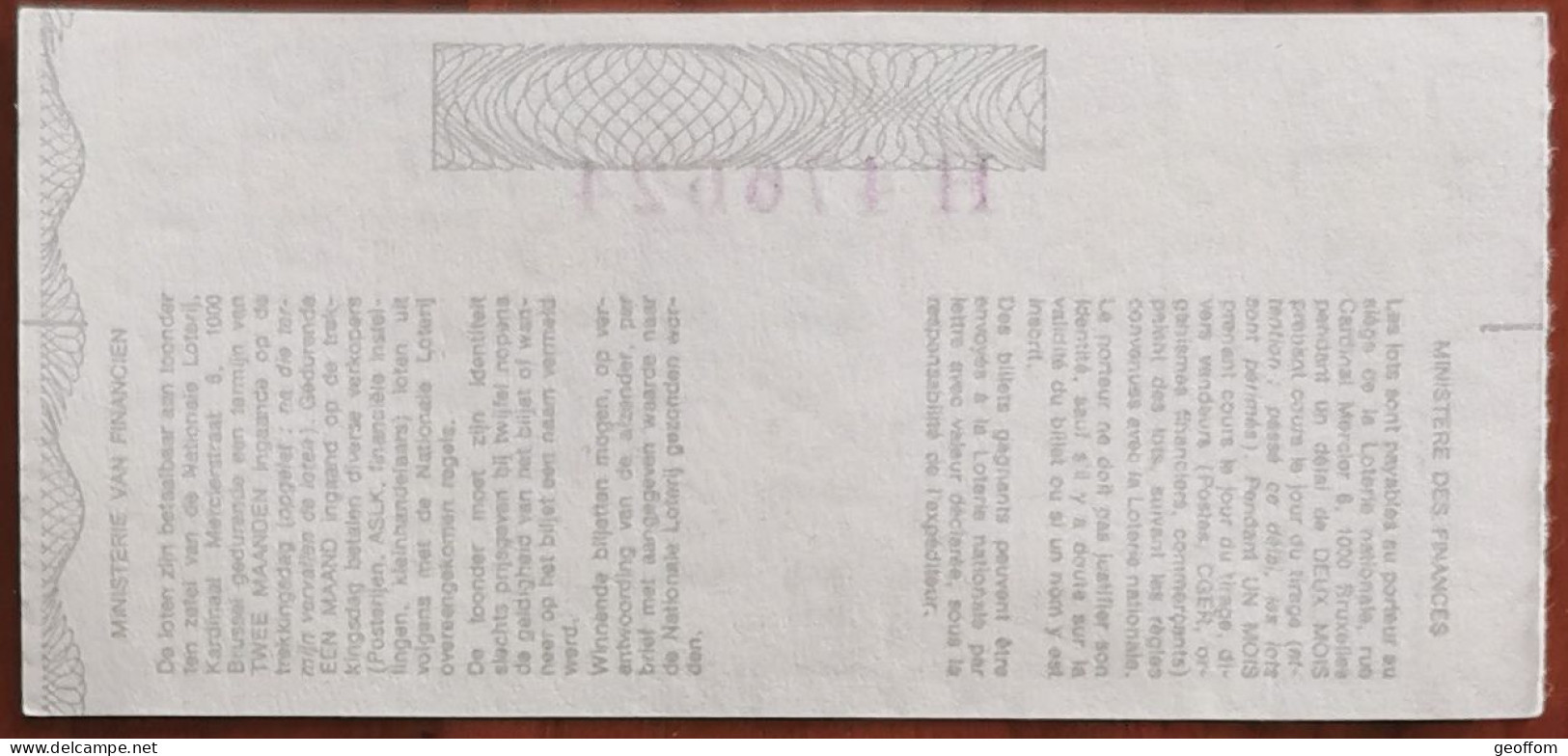 Billet De Loterie Nationale Belgique 1985 26e Tranche De La Chanson - 26-6-1985 - Billetes De Lotería