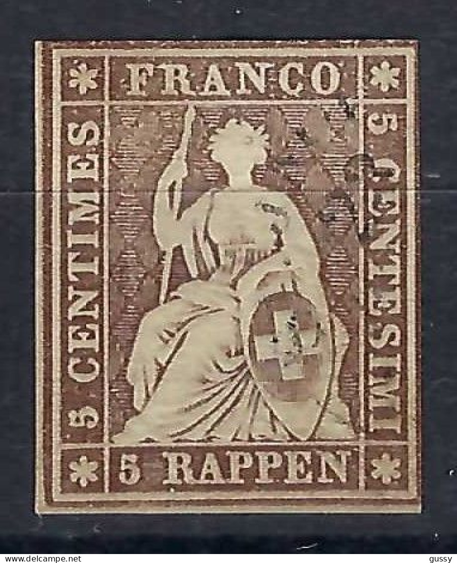 SUISSE Ca.1857-62: Le ZNr. 22G Obl. CAD - Gebraucht
