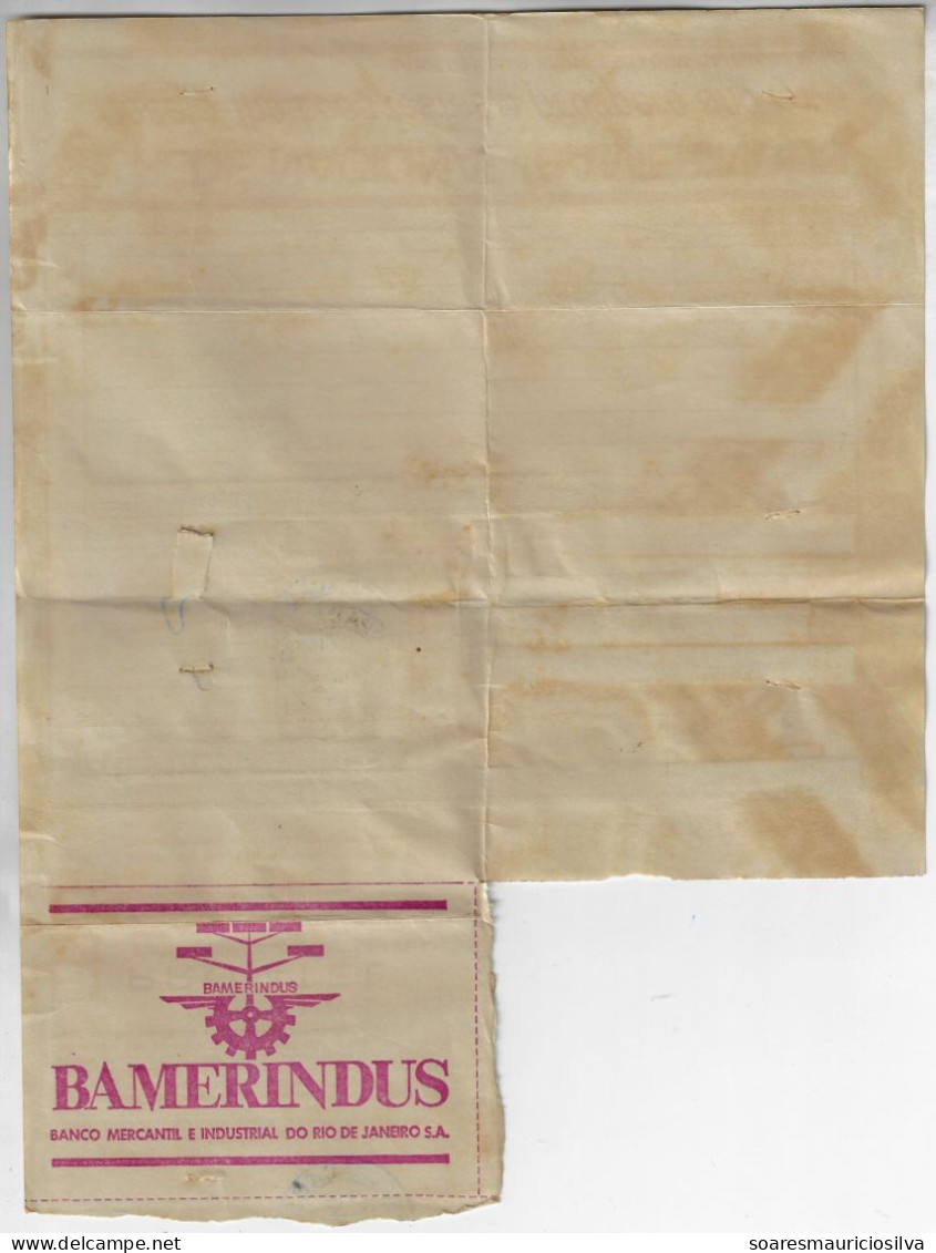 Brazil 1969 Telegram To Copacabana Authorized Advertising Bamerindus Mercantile Industrial Bank Rio De Janeiro Gear Tree - Covers & Documents