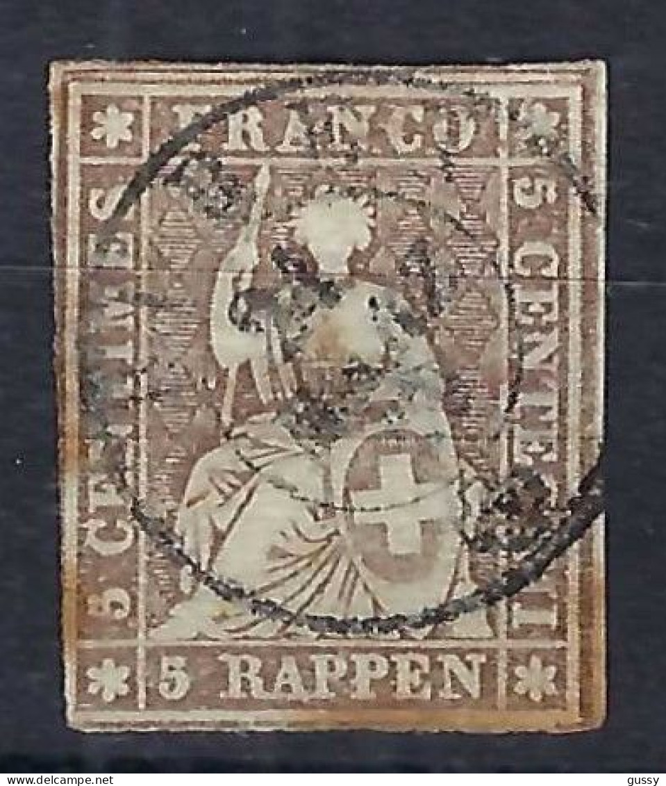 SUISSE Ca.1856-57: Le ZNr. 22D Obl. CAD - Gebraucht