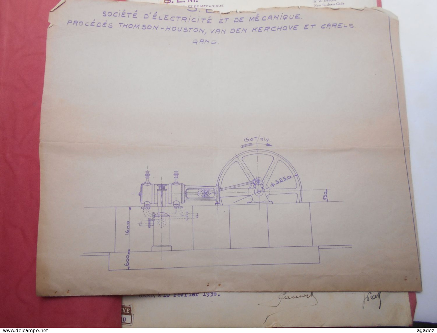 anciens documents Usines carels  &Van den Kerchove Gand Gent Electricité et mecanique 1936