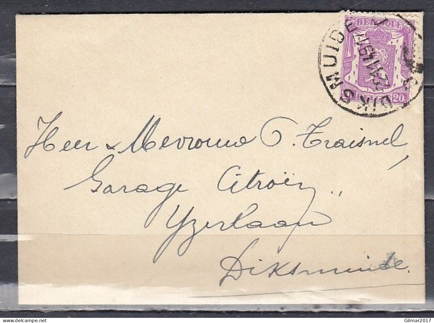 Brief Van Diksmuide D Naar Diksmuide - 1935-1949 Petit Sceau De L'Etat