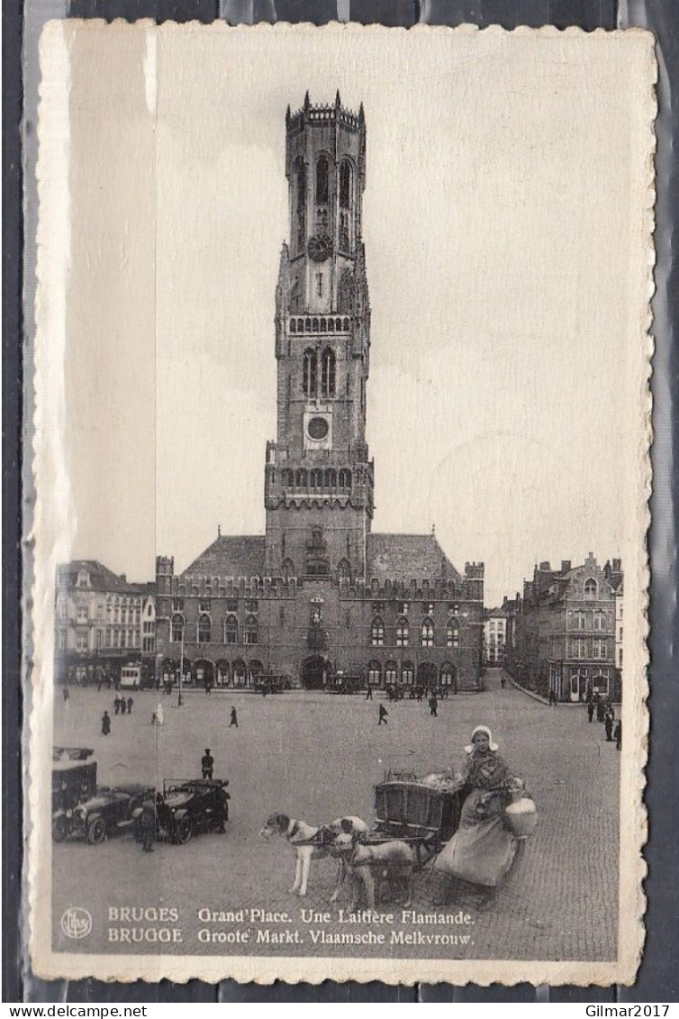 Postkaart Van Brugge 3 Naar Bruxelles - 1935-1949 Klein Staatswapen