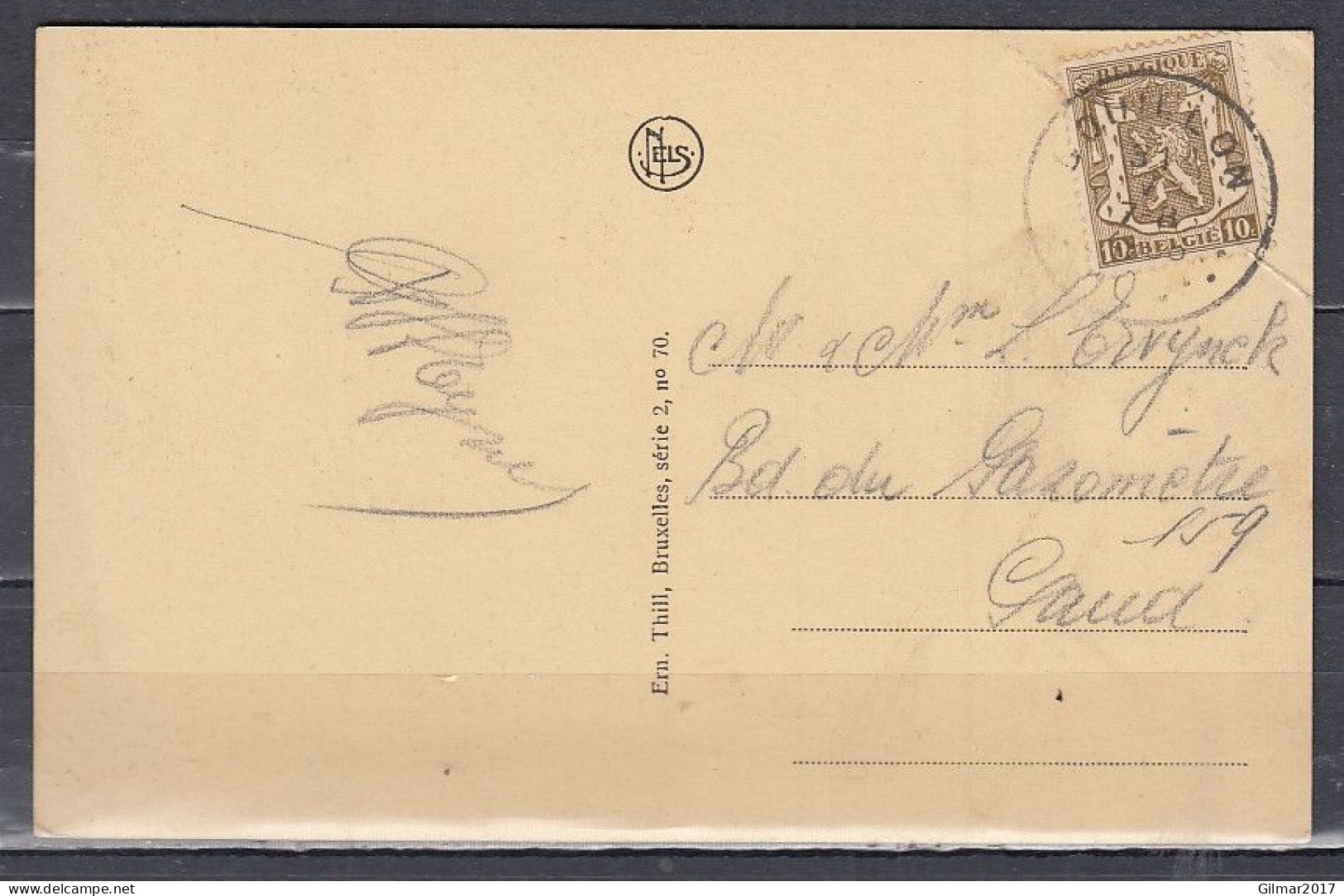 Postkaart Van Bouillon Naar Gand - 1935-1949 Small Seal Of The State