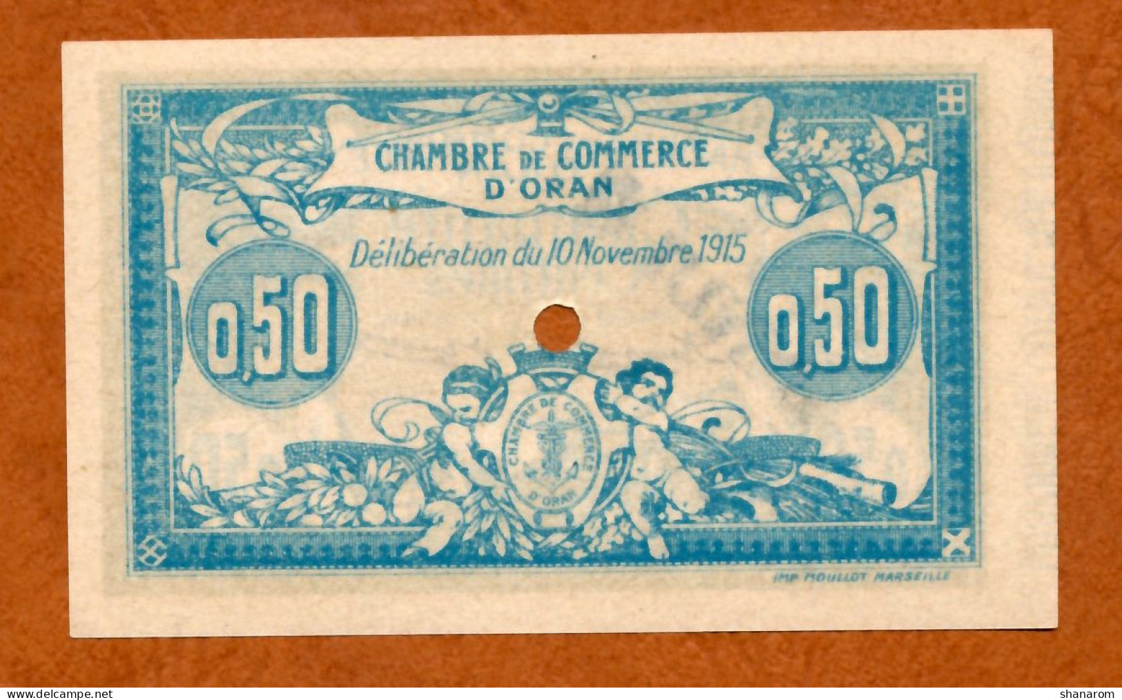 1915 // ALGERIE // ORAN // Chambre De Commerce // Cinquante Centime // Billet Mention ANNULE // UNC-NEUF - Algeria