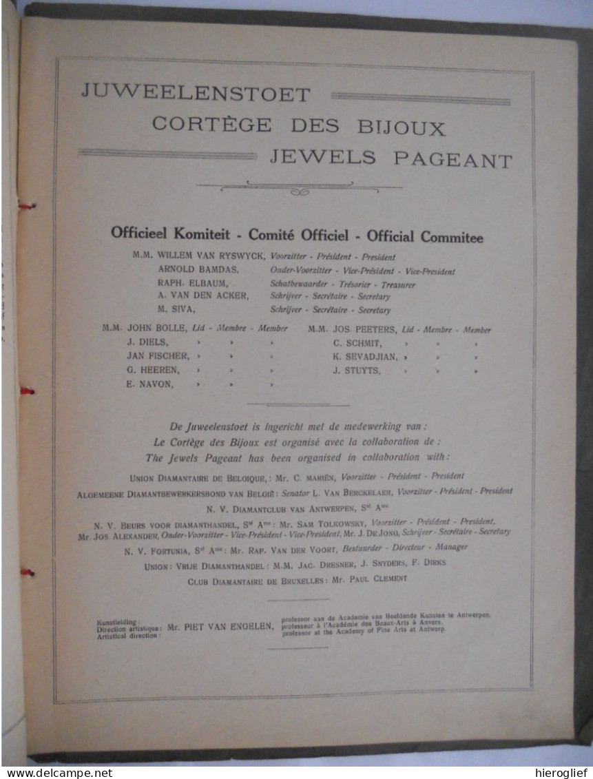 Antwerpen 1923 Juweelenstoet Anvers Cortège Des Bijoux Antwerp Juwel's Pageant - Gedenkboek Juwelen Stoet Diamant - History