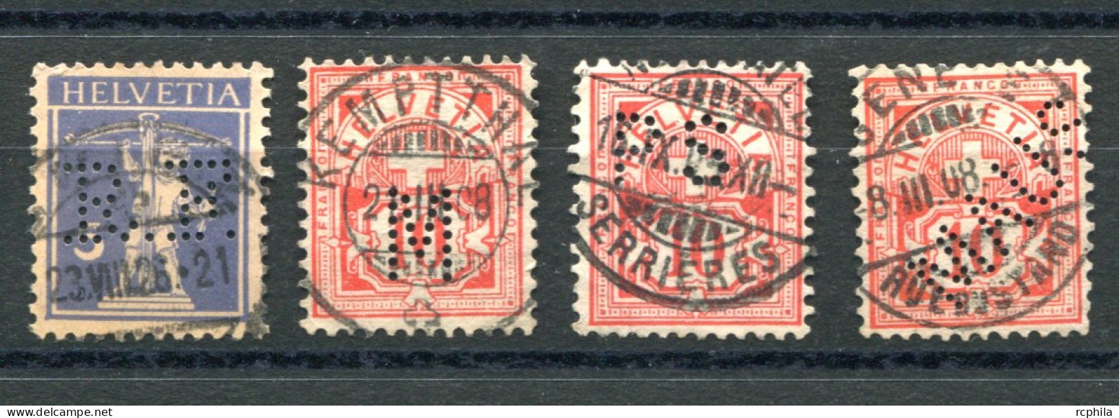 RC 26682 SUISSE LOT DE TIMBRES PERFORÉS OBLITÉRÉS - Gezähnt (perforiert)