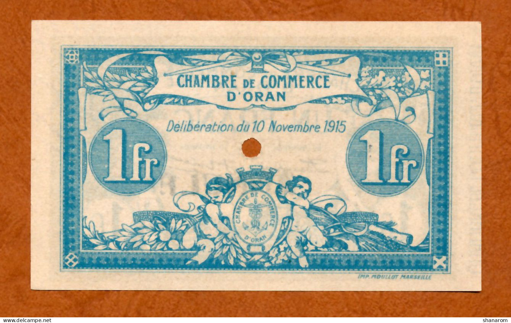 1915 // ALGERIE // ORAN // Chambre De Commerce // Un Franc // Billet Mention ANNULE // UNC-NEUF - Algerije