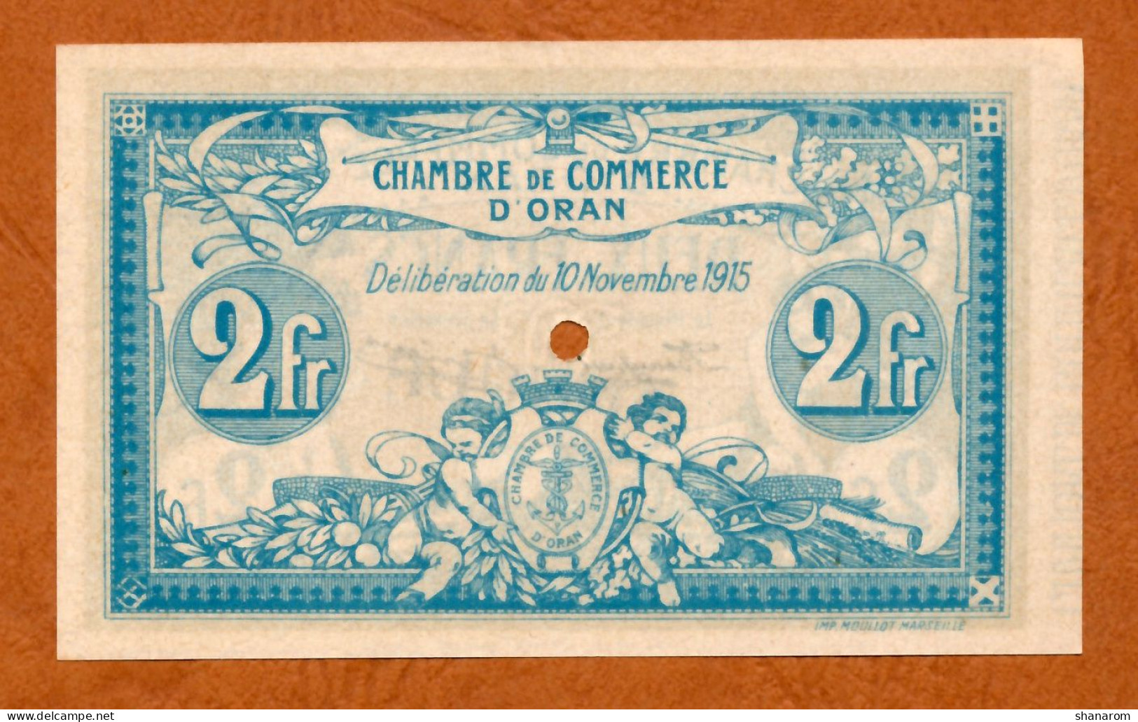 1915 // ALGERIE // ORAN // Chambre De Commerce // Deux Francs // Billet Mention ANNULE // UNC-NEUF - Algérie