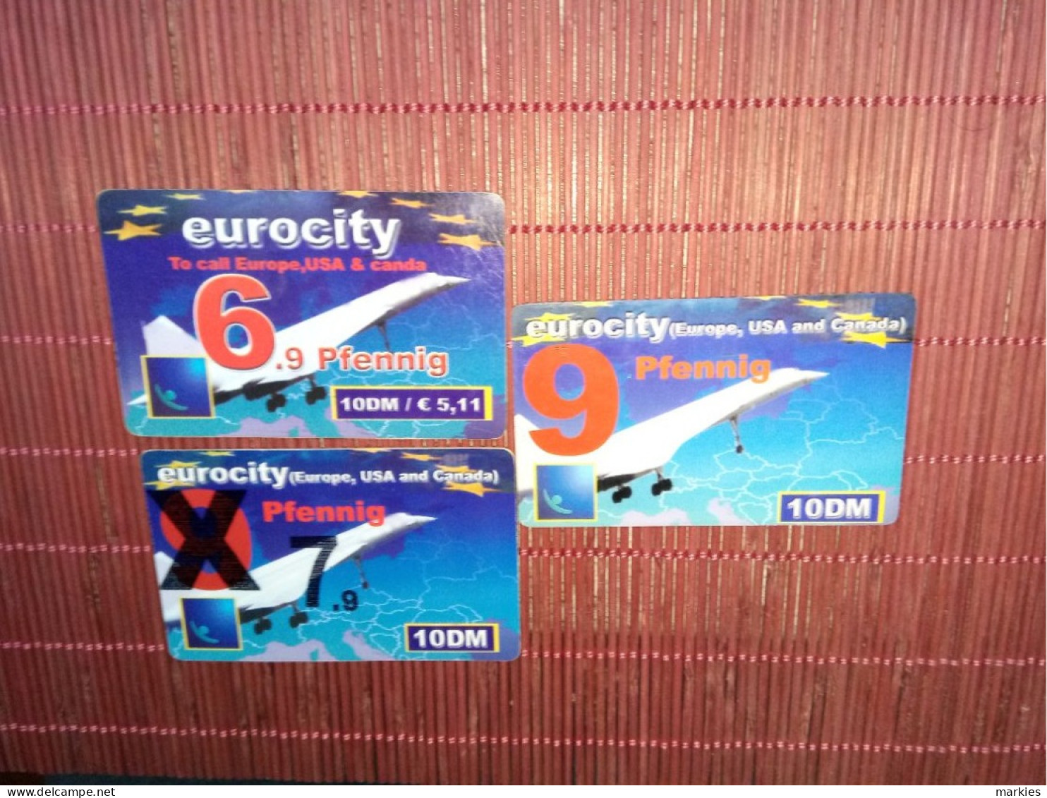 Airplanes 3 Different Cards Used  Rare - [2] Mobile Phones, Refills And Prepaid Cards