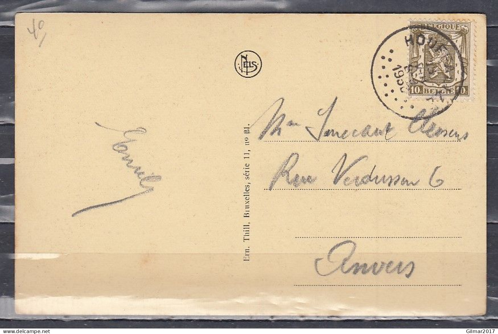 Postkaart Van Houffalize Naar Anvers - 1935-1949 Small Seal Of The State