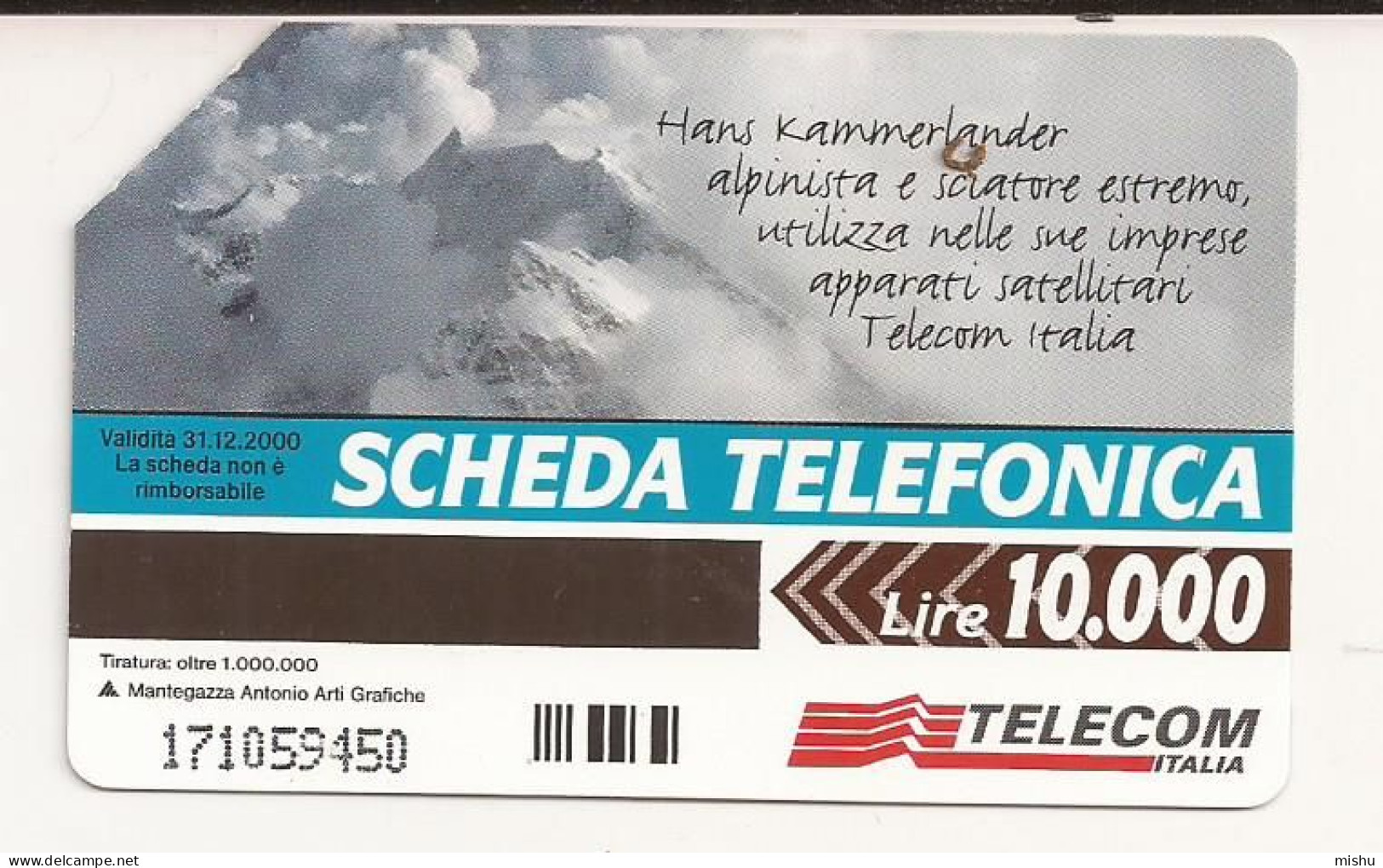 CT1 - Italy Phonecard - Telecom Italia  - 10000 Lire - Hans Kammerlander - Otros & Sin Clasificación