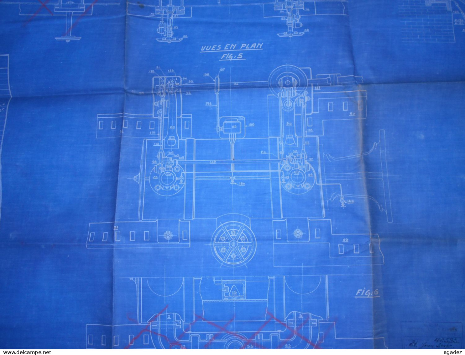 Ancien Plan Schéma Machine Van Den Kerchove à Pistons Valves Industrie Textile  Gand Gent - Textile & Vestimentaire