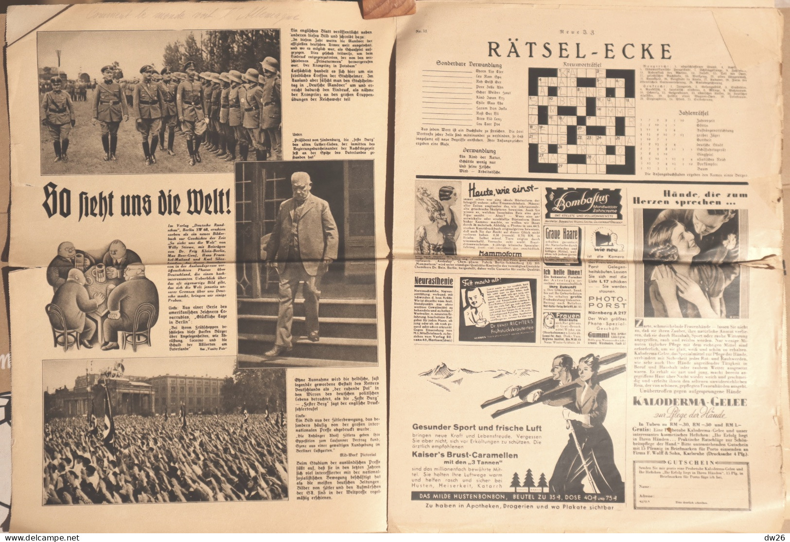 Illustrierte Zeitung:  Neue JZ N° 12 - 23 März 1933 - Reichspäsident Von Hindenburg, Kemal Pascha, Neuer Roman... - Other & Unclassified