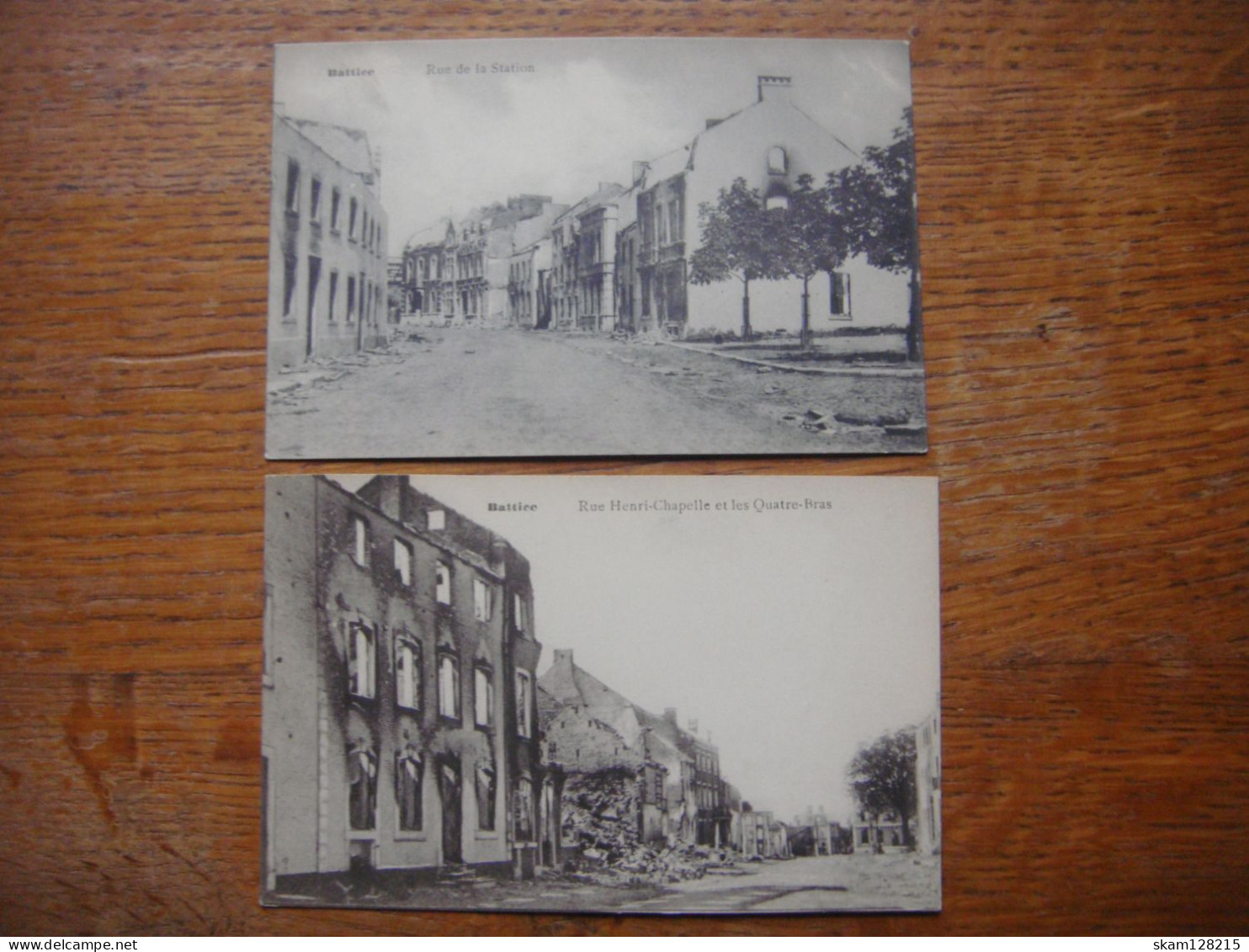 Lot De 2 Cartes De BATTICE ( Herve ) Rue De La Station / Rue Henri Chapelle Et Les Quatre Bras ( Guerre ) - Herve