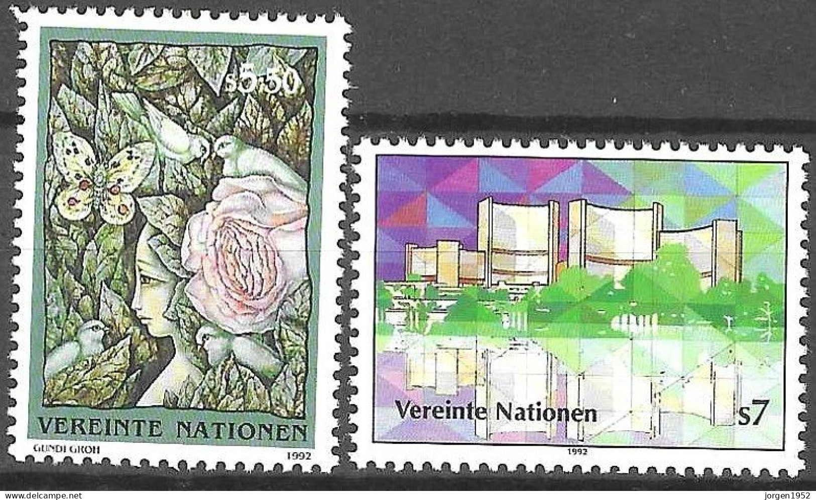 UNITED NATIONS # VIENNA FROM 1992 STAMPWORLD 141-42** - Emissions Communes New York/Genève/Vienne