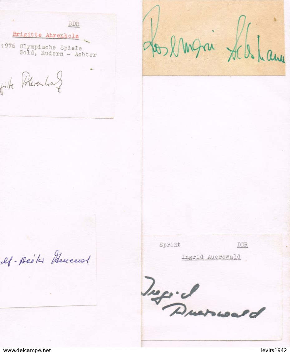 JEUX OLYMPIQUES - AUTOGRAPHES DE MEDAILLES OLYMPIQUES - CONCURRENTS D'ALLEMAGNE DE L'EST - - Authographs