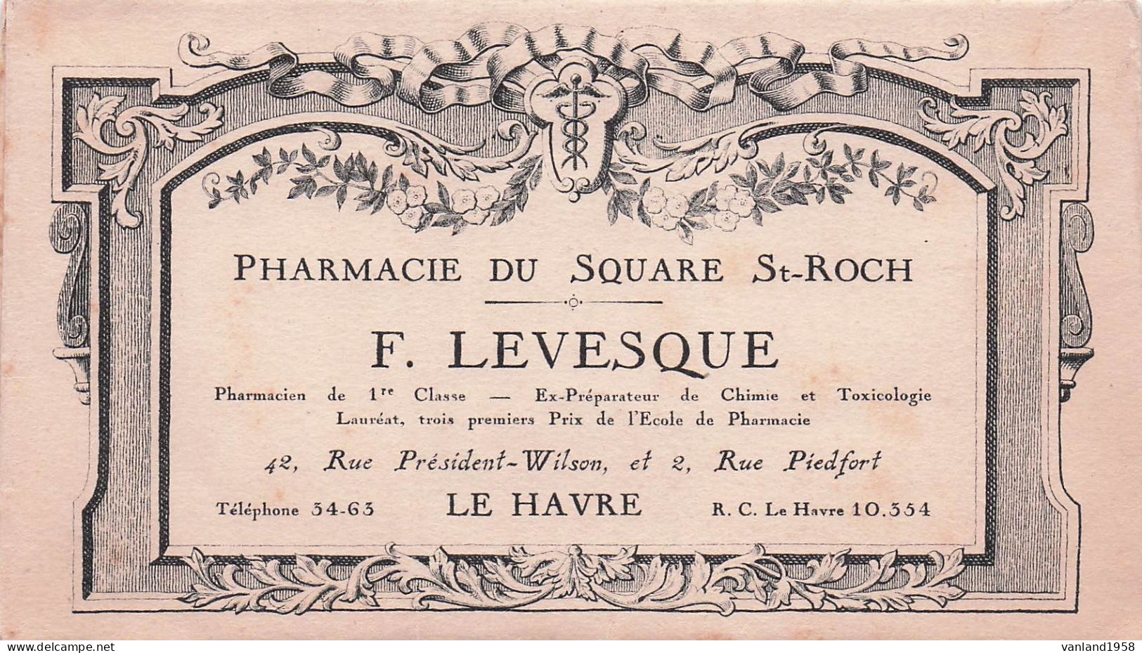 LE HAVRE-enveloppe Pharmacie Du Square Saint Roch - Saint-Roch (Plein)