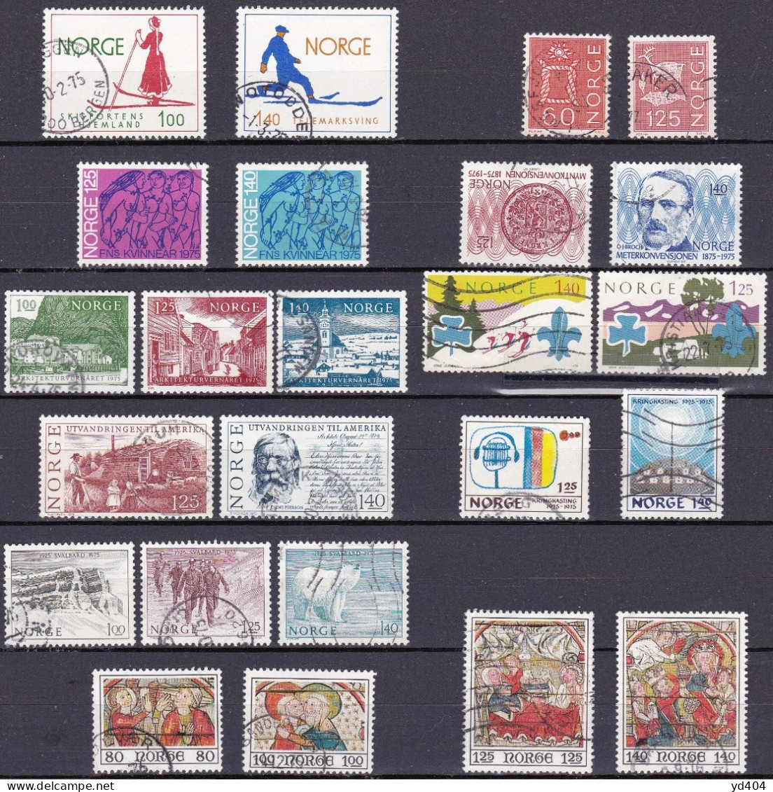 NO089B – NORVEGE - NORWAY – 1975 – FULL YEAR SET – Y&T # 651/73 USED 18 € - Oblitérés