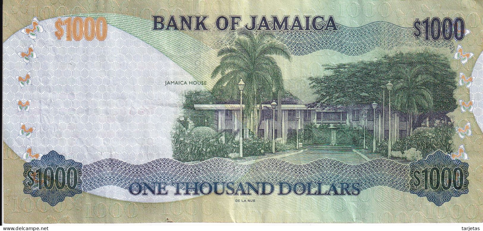 BILLETE DE JAMAICA DE 1000 DOLLARS DEL AÑO 2021  (BANKNOTE) - Jamaique