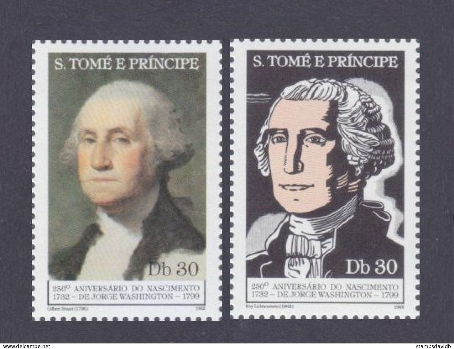 1982 Sao Tome And Principe 774-775 250 Years Of George Washington 6,00 € - George Washington