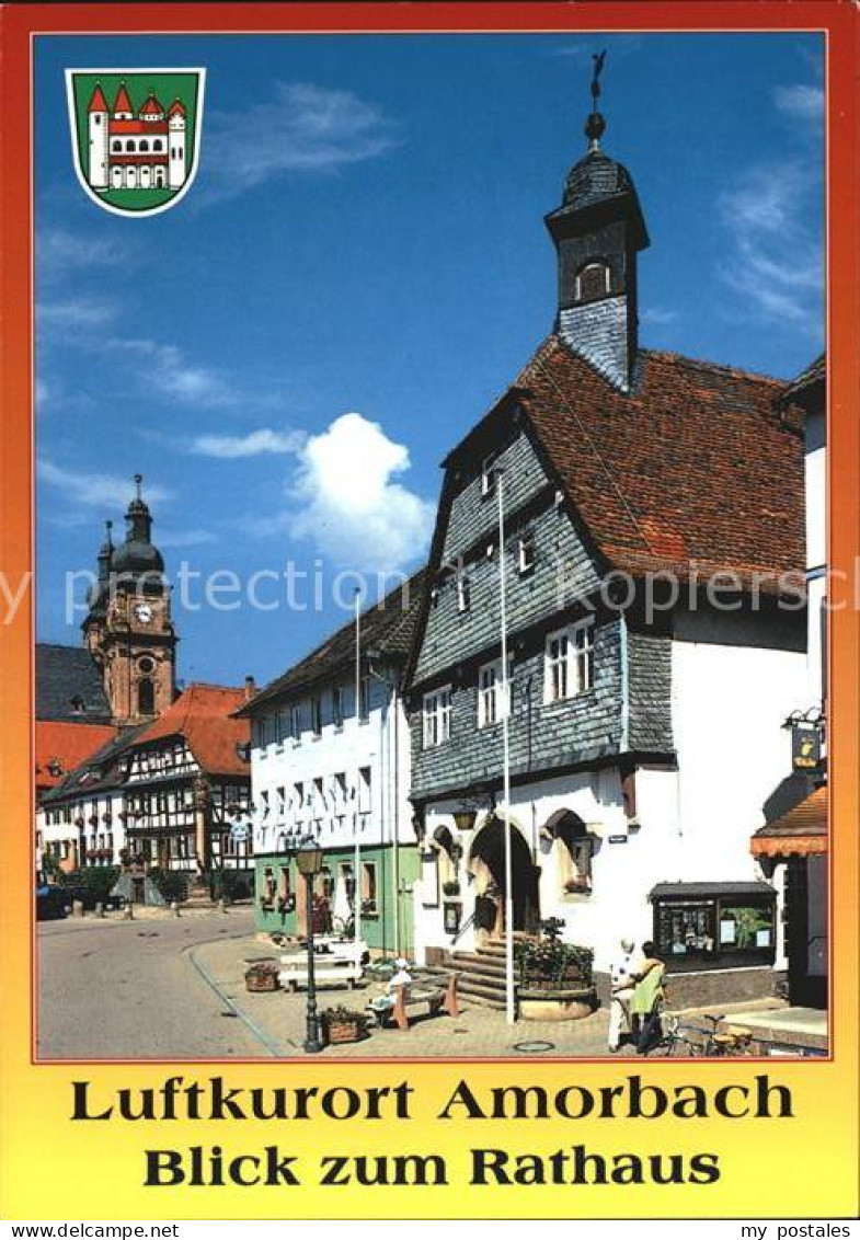 72454845 Amorbach Miltenberg Blick Zum Rathaus Pfarrkirche St Gangolf  - Amorbach