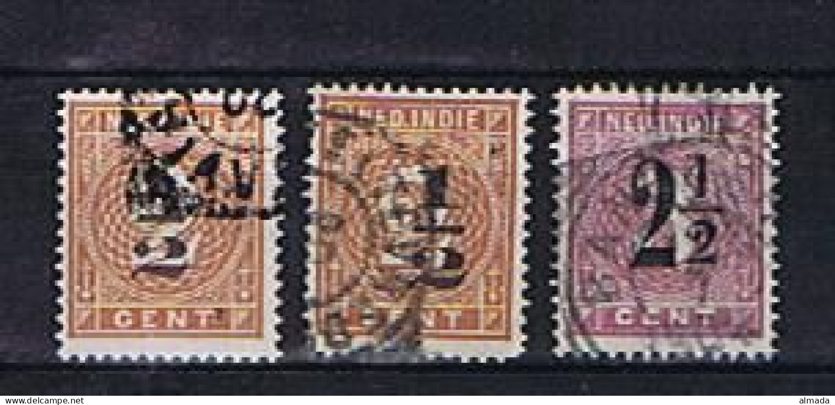 NL-Indien 1902: Michel 38 (2x) + 39 Used, Gestempelt - Niederländisch-Indien