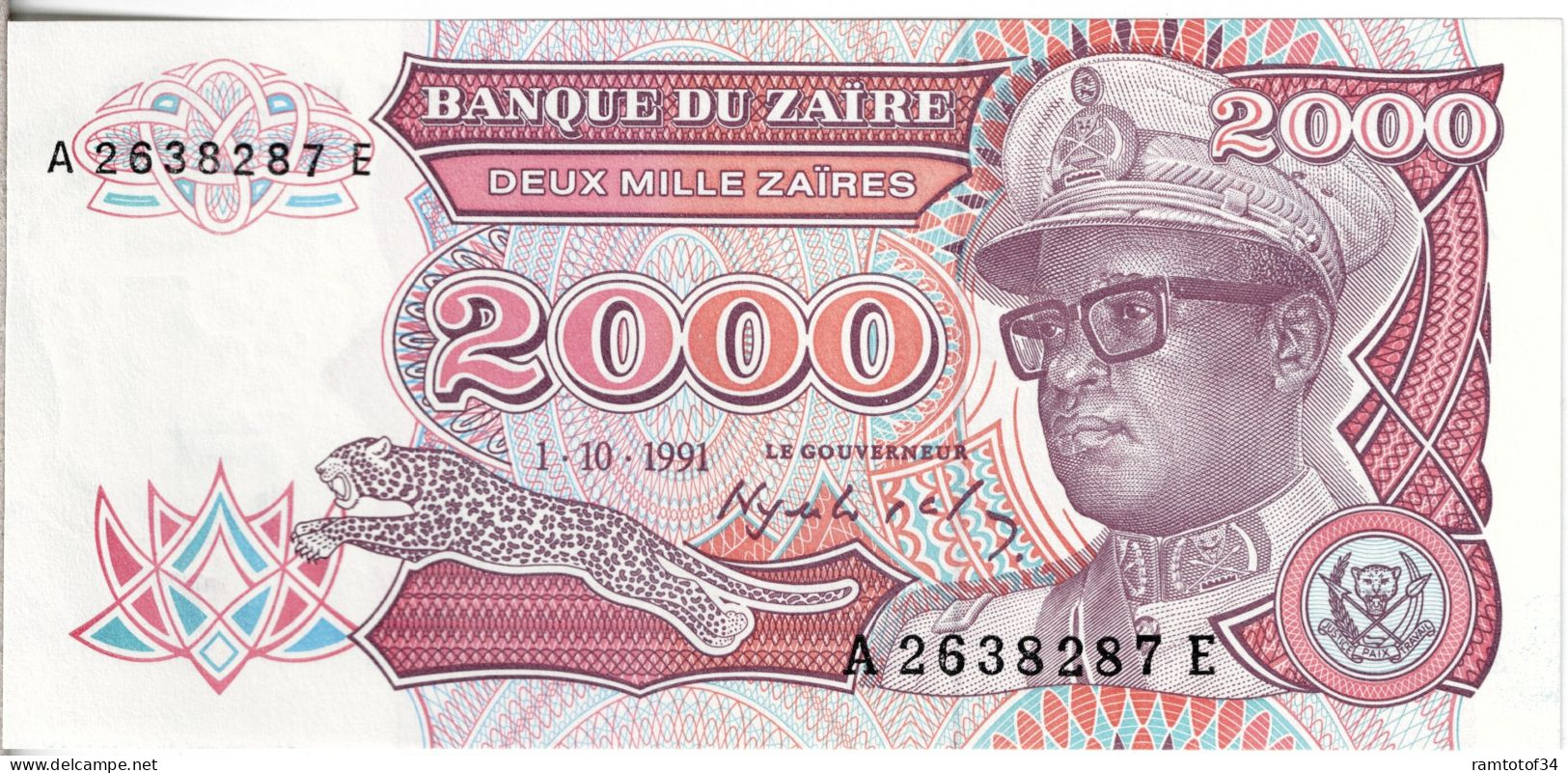 ZAIRE - 2000 Zaïre 1991 UNC - Zaire