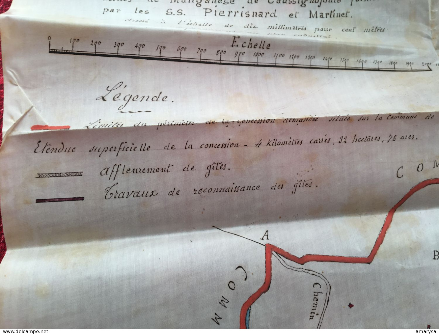 2 Plans Concession Mines De Manganèse De Caussignojoul Fermées Par S.S. Perrisnard & Marlinet-Puech-bois De L'Estelier - Autres Plans