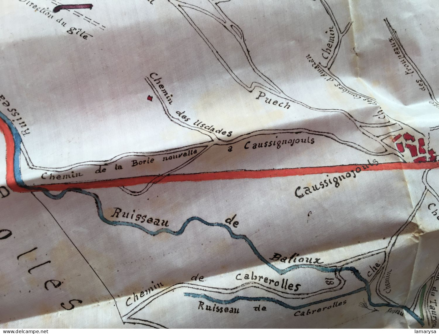 2 Plans Concession Mines de Manganèse de Caussignojoul fermées par S.S. Perrisnard & Marlinet-Puech-bois de l'Estelier