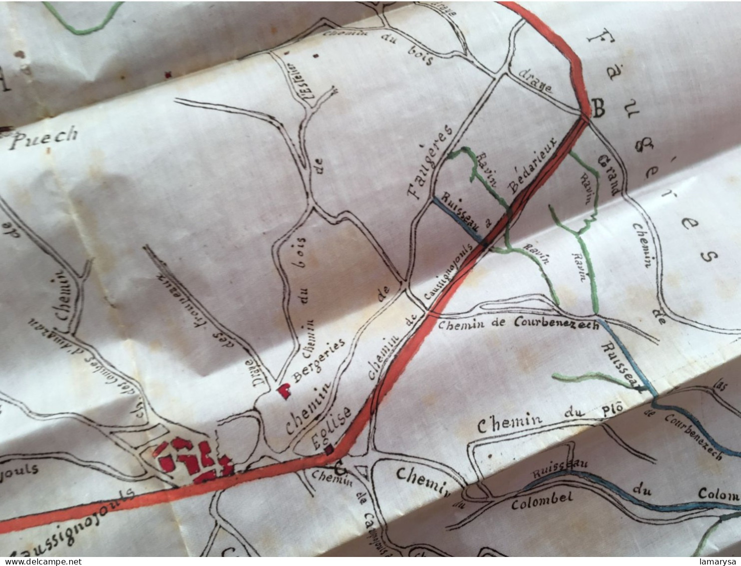 2 Plans Concession Mines de Manganèse de Caussignojoul fermées par S.S. Perrisnard & Marlinet-Puech-bois de l'Estelier