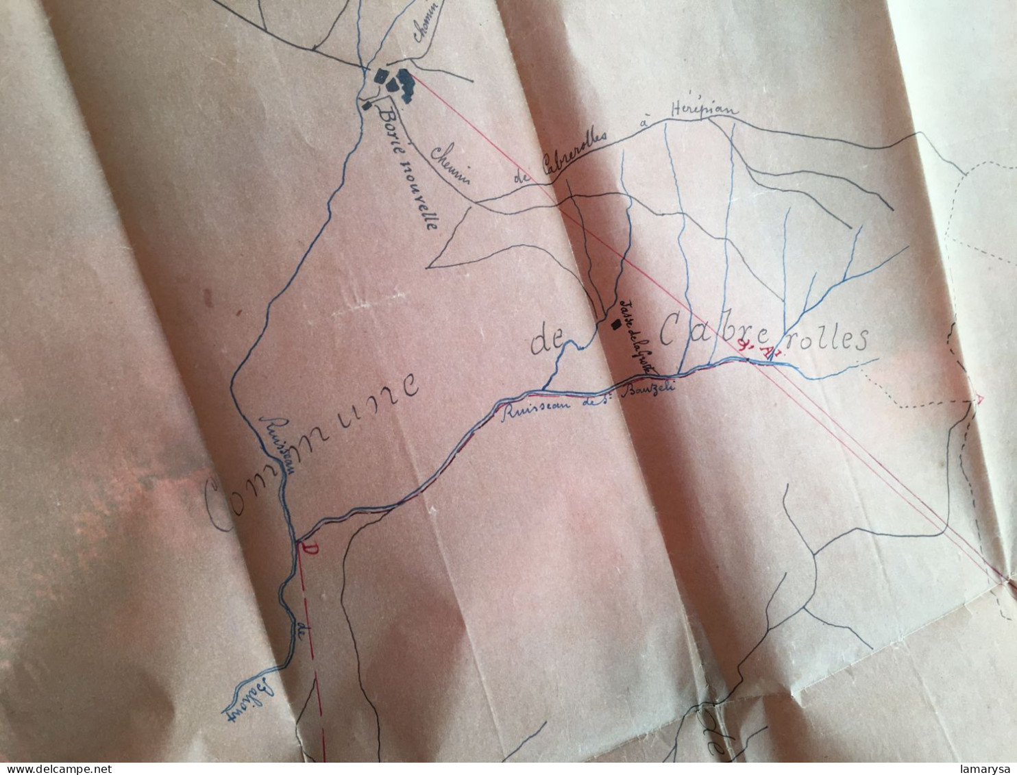 2 Plans Concession Mines de Manganèse de Caussignojoul fermées par S.S. Perrisnard & Marlinet-Puech-bois de l'Estelier