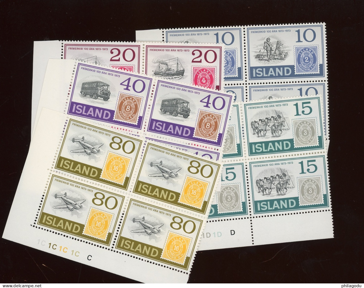 1973.  ISLANDE **.timbre/timbre.  Yv. 426/430   Cote € 3,-x 4 - Ungebraucht