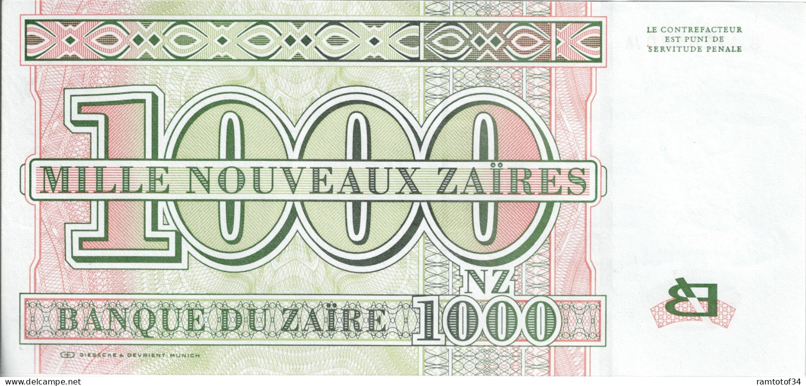 ZAIRE - 1000 Zaïre 1995 UNC - Zaïre